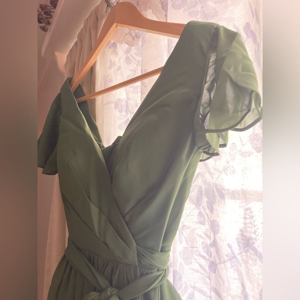 Sz. 0 Olive green formal corset lace up dress